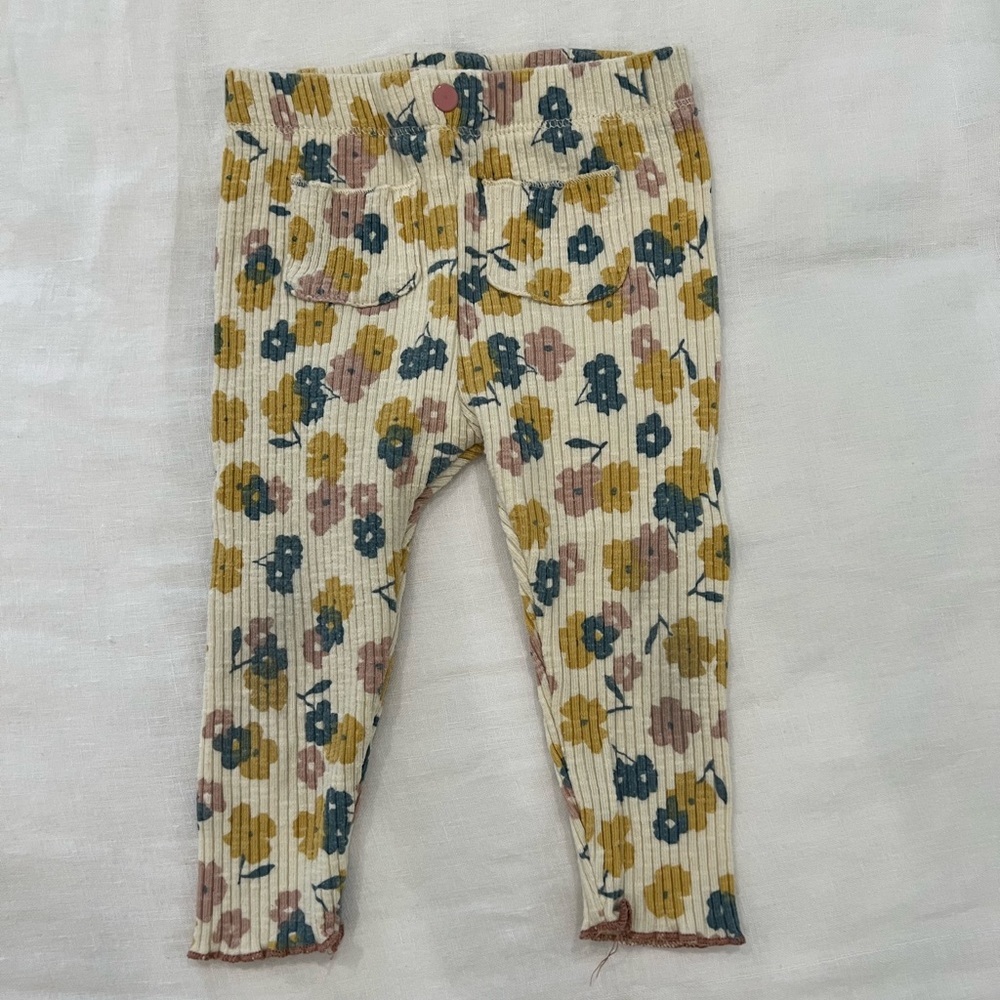 Zara kids, floral leggings, 6-9mons